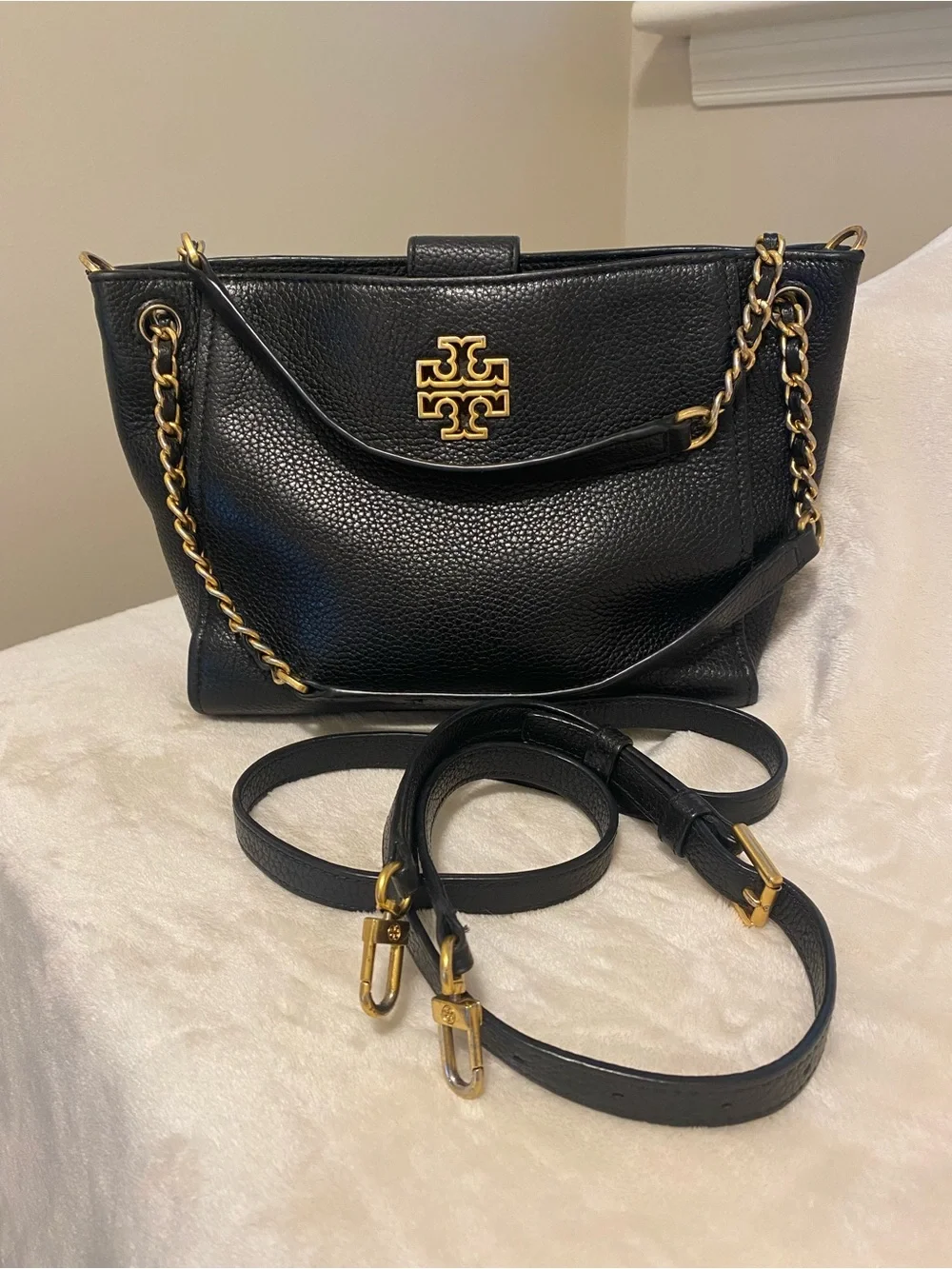 Tory Burch Britten Small Slouchy Tote with Crossbody Strap